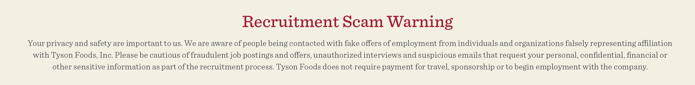 Recruitment Statement