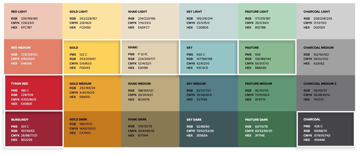 Color palette variations